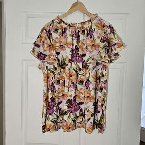Cato Women's Floral Blouse Size